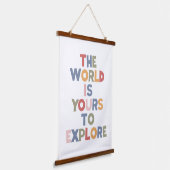 De wereld is van ons om te verkennen hangend wandkleed (Gebogen)