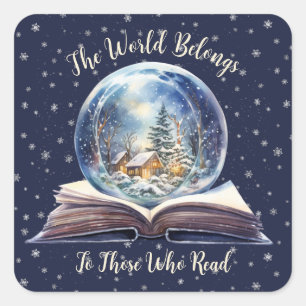 De Wereld Is Voor Degene Die Sneeuwvlok Leest Vierkante Sticker