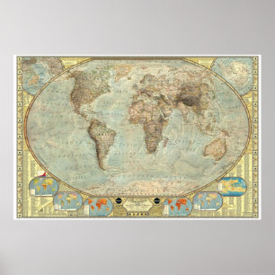 De wereld - klimaatverandering poster