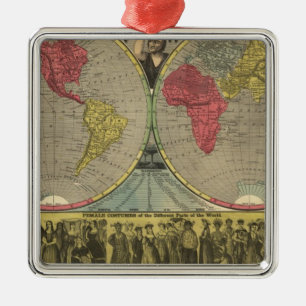 De wereld op één Uitzicht Metalen Ornament