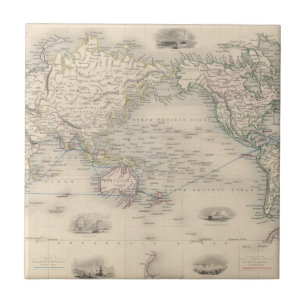De wereld op Mercator-projectie Tegeltje