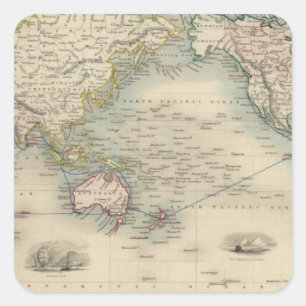 De wereld op Mercator-projectie Vierkante Sticker