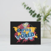 De wereld redden met verf briefkaart (Staand voorkant)