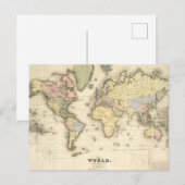 De wereld van de Mercator-projectie | 1840 Briefkaart (Voorkant / Achterkant)