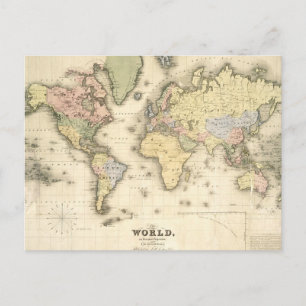 De wereld van de Mercator-projectie   1840 Briefkaart