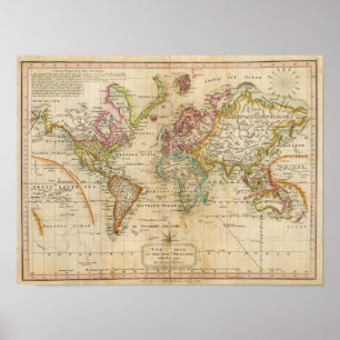 De wereld van de Mercator-projectie Poster