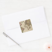 De wereld van de Mercator-projectie Vierkante Sticker (Envelop)