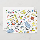 De wereld van Dr. Seuss Pattern Briefkaart (Voorkant / Achterkant)