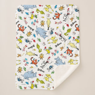 De wereld van Dr. Seuss Pattern Sherpa Deken