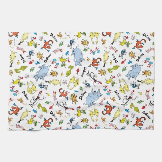 De wereld van Dr. Seuss Pattern Theedoek (Horizontaal)
