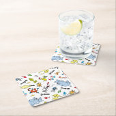 De wereld van Dr. Seuss Pattern Vierkante Kartonnen Onderzetter (Insitu)