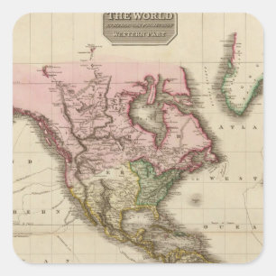 De wereld van Mercator, western deel Vierkante Sticker