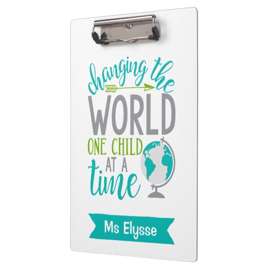 De wereld veranderen Een kind per keer Custom Klembord (Links)