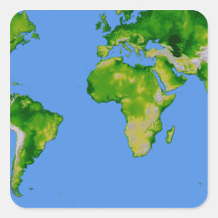 De wereld vierkante sticker