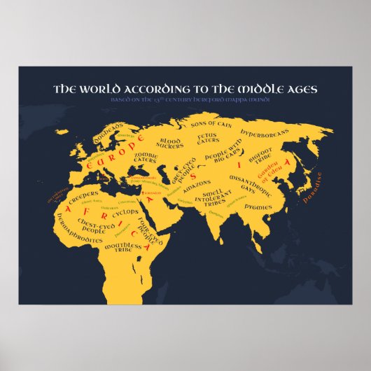 De wereld volgens de middeleeuwen poster (Voorkant)