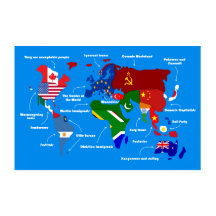 De wereld volgens het europese poster