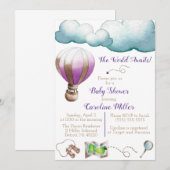 De wereld wacht! Baby shower Uitnodiging (Voorkant / Achterkant)