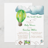 De wereld wacht! Baby shower Uitnodiging (Voorkant / Achterkant)