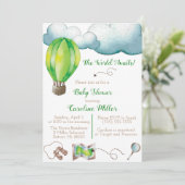 De wereld wacht! Baby shower Uitnodiging (Staand voorkant)