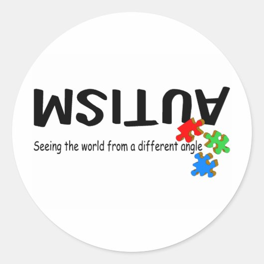 De wereld zien vanuit een andere hoek (stukken) ronde sticker (Voorkant)