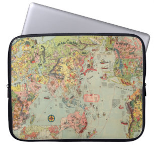 De Wereldkaart in één oogopslag - World Air Rout Laptop Sleeve