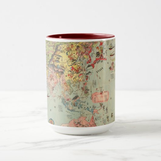 De Wereldkaart in één oogopslag - World Air Routes Mok (Midden)