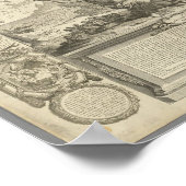 De Wereldkaart Terrestrial Wereldbol, 1767 Poster (Hoek)