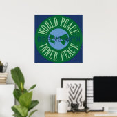 De wereldvrede begint met het Poster van de binnen (Thuiskantoor)