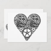 De Werken van de Klok van Steampunk en het Hart Briefkaart (Voorkant / Achterkant)