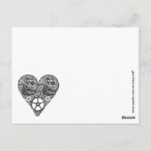 De Werken van de Klok van Steampunk en het Hart Briefkaart (Achterkant)