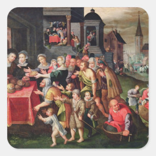 De werken van Mercy Vierkante Sticker