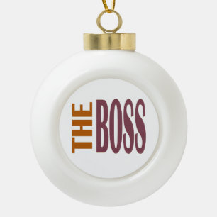 DE WERKGEVER IN BRUIN KERAMISCHE BAL ORNAMENT