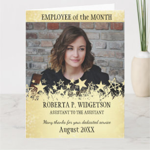 De werknemer van de foto van het GOUD van de STER Bedankkaart