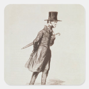 De werknemer vierkante sticker
