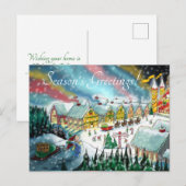 De werkplaats van de kerstman op de noordpool feestdagenkaart (Voorkant / Achterkant)