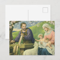De werkplaats van Jozef met Maria en het kindje Je