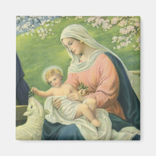 De werkplaats van Jozef met Maria en het kindje Je Magneet
