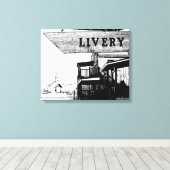 De Westerne stad Livery Canvas Afdruk (Insitu (Houten vloer))