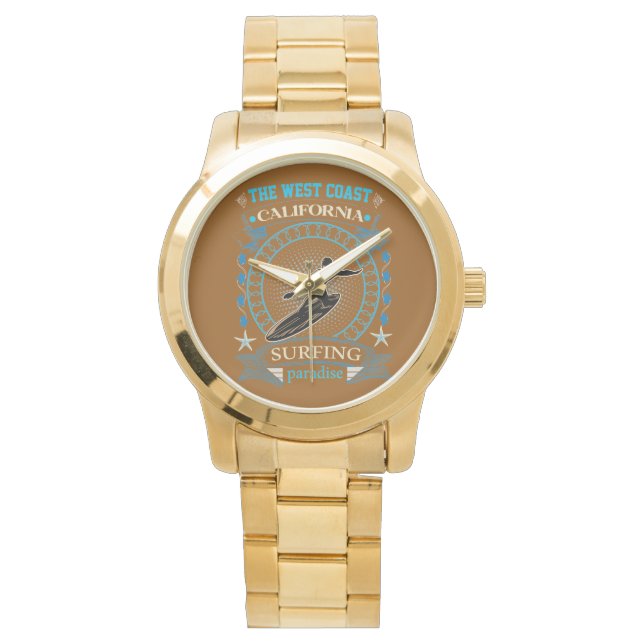 De westkust. California Paradise Horloge (Voorkant)