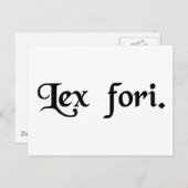 De wet van het forum. briefkaart (Voorkant / Achterkant)