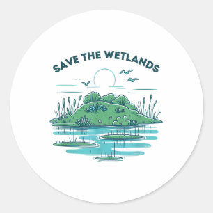 De wetlands opslaan _1 ronde sticker