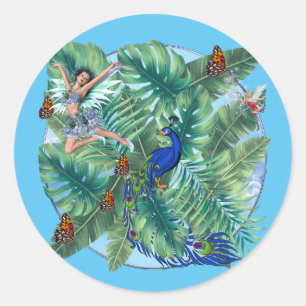 De Whimsical Fantasy World Ronde Sticker