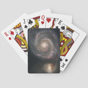 De Whirlpool Galaxy M51 & Companion in de ruimte Pokerkaarten