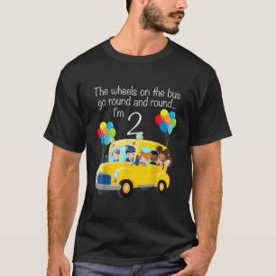 De wielen op de bus 2e verjaardag 2 jaar oud t-shirt