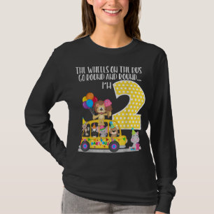 De wielen op de bus, 2e verjaardag, 2 jaar oud t-shirt