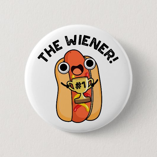 De Wiener Funny Winner Hot Dog Pun Ronde Button 5,7 Cm (Voorkant)