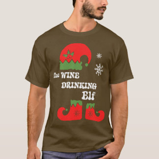 De wijn Drink elf kerst elf T-shirt familie ma