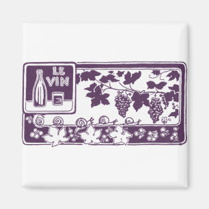 De wijn, vintage wijnlabel magneet