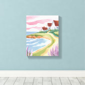 De wijngaard van Martha | Waterverf Beach Path Pai Canvas Afdruk (Insitu (Houten vloer))