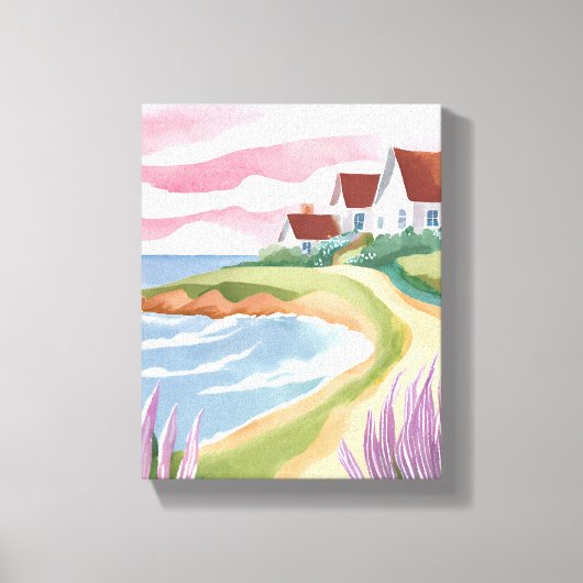 De wijngaard van Martha | Waterverf Beach Path Pai Canvas Afdruk (Voorkant)
